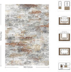 5x7 Area Rugs, Abstract Morden Soft Washable Rug, Non-Slip Low Pile Rugs - Image 2