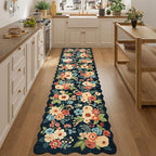 DUKINO 2.6x10 Runner Rug for Hallway, Lightweight Washable Floral Kitchen Rug - Image 5