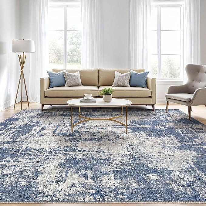 Area Rug Living Room Rugs: 5x7 Washable Large Abstract Modern Soft Stain - Image 5