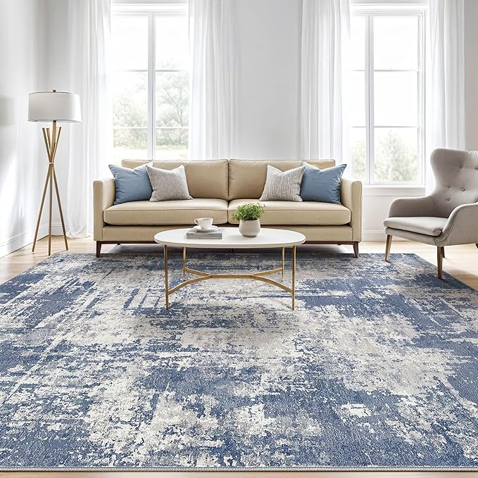 Area Rugs 9x12 Living Room: Washable Large Abstract Modern Soft Rugs Stain - Image 5