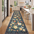 DUKINO 3x12 Washable Runner Rug, Non Slip Soft Floral Hallway Runner Rug - Image 3