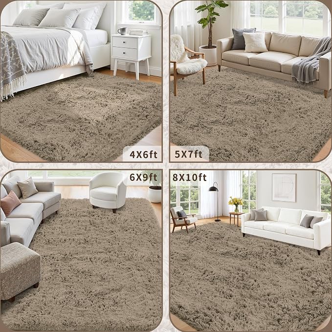 8x10 Area Rug for Living Room: Ultra Soft Fluffy Rug Modern Large Thicked Shag - Image 5
