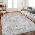 CHAMPLANT Washable Area Rug 9'x12' Retro Boho Design Non-Shedding Easy Care - Image 2