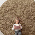 OLANLY Taupe Round Rugs for Bedroom by OLANLY