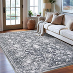 KILOCOCO Area Rug 6x9 Living Room Rug Washable Printed Vintage Floral Non Slip by Kilococo