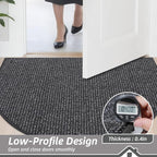 BEQHAUSE Dirt Trapper Door Mat 36" x 60" Half Circle Non Slip Washable Doormats - Image 6