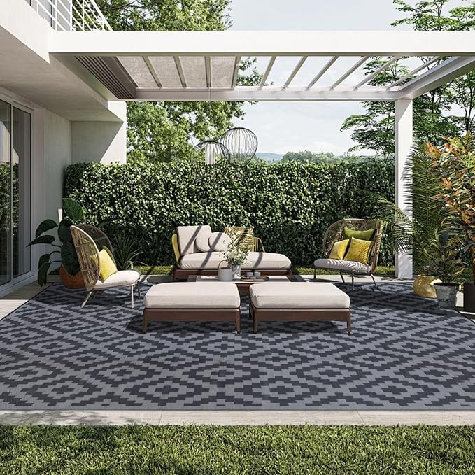 SAND MINE Waterproof Outdoor Rug, Plastic Reversible Rug, Modern Area Rug - Image 5
