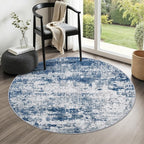 Round Area Rug for Living Room: 4 ft Washable Modern Abstract Soft Thin Rug by FXRHLP