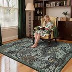 GarveeHome Forest Rugs 5x7, Botanical Low Pile Non Slip Stain Resistance - Image 2