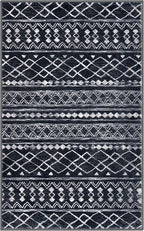 KUTA Moroccan Boho Entryway Rug, 2x3 Black Entrance Small Area Rug Non-Slip - Image 8