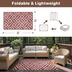 GENIMO Outdoor Rug for Patio Clearance, Waterproof Reversible Christmas Mat - Image 2