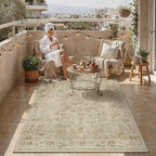 6x9 Easy Jute Neutral Area Rug Beige Vintage Indoor Outdoor Carpet Non-Slip - Image 2