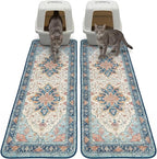 Hompet Cat Litter Mat 2 Pack, 20x60 Large Machine Washable Trapping Mats by Hompet