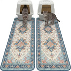 Hompet Cat Litter Mat 2 Pack, 20x60 Large Machine Washable Trapping Mats by Hompet