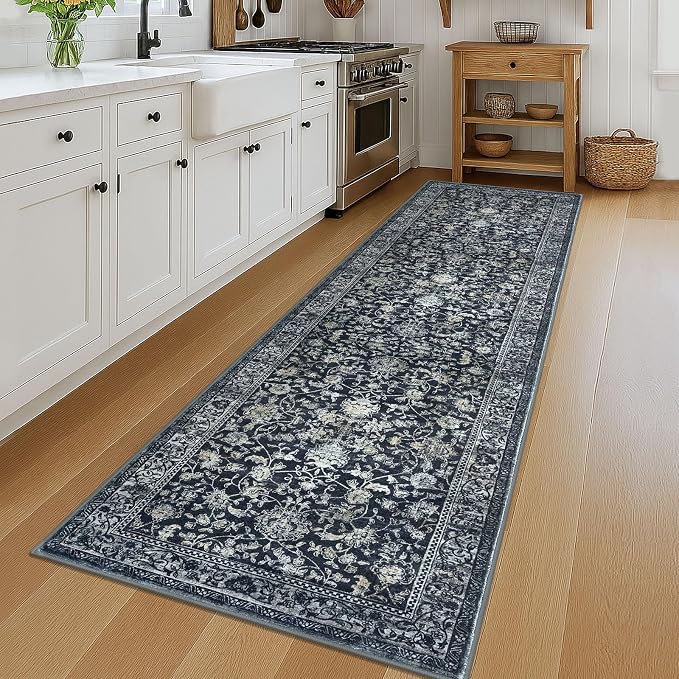 KILOCOCO Hallway Runner 3x12 Rug Runner Printed Vintage Floral Washable - Image 2