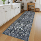 KILOCOCO Hallway Runner 3x12 Rug Runner Printed Vintage Floral Washable - Image 2
