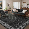 Rugxara 6x9 Washable Area Rug for Living Room, Neutral Vintage Large Boho Rugs by Rugxara