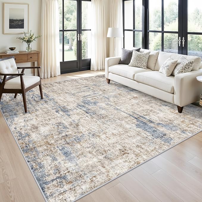 8x8 Square Area Rug Living Room – Non-Slip Washable Large Floor Carpet by ZHXXUJ