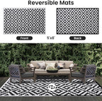 Smiry Waterproof Outdoor Rug 5x8 ft, Reversible Plastic Straw Patio Camping Rugs - Image 3