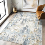 4x6 Rug Washable Area Rugs: Abstract Modern Soft Stain Resistant Indoor Floor by LOONGRUG