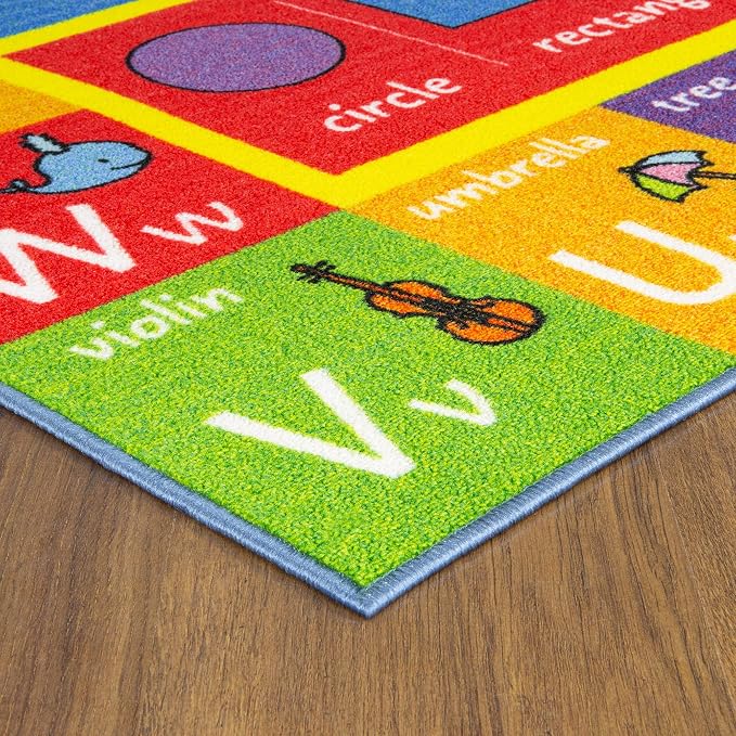 KC Cubs 5x7 ABC Alphabet, Numbers & Shapes Rug – Educational Non-Slip Play Mat - Image 14