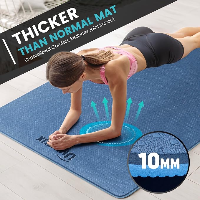 UMINEUX Large Yoga Mat for Men and Women 1/4 & 2/5 Inch Extra Thick TPE Fitness - Image 3