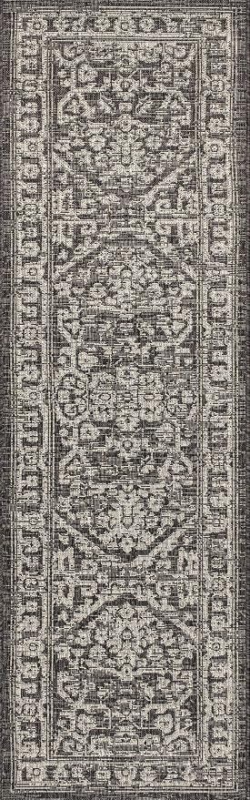 JONATHAN Y Boho Medallion Indoor Outdoor Runner Rug 2X10 Black/Gray, Malta - Image 10