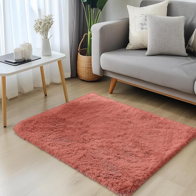 OLANLY 2x3 Machine Washable Small Bedside Rug, Soft Fluffy Shaggy Entryway - Image 3