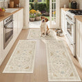 Madane Washable Kitchen Rug Set of 3, Small Area Rug Non-Slip Vintage Entryway by Madane