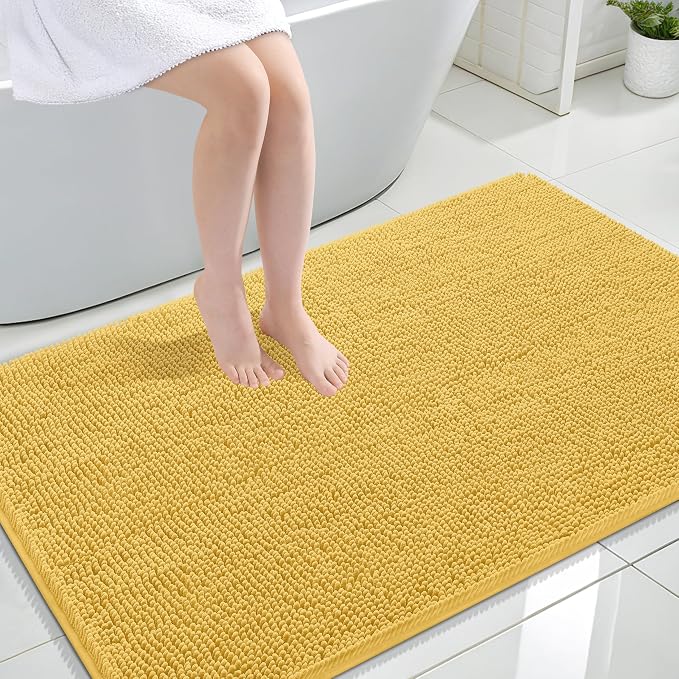 OLANLY Large Bathroom Rugs 44x32, Extra Soft Absorbent Chenille Bath Rugs by OLANLY