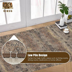 Washable Area Rug 2'6'' x 8' Vintage Traditional Persian Mat - Image 5