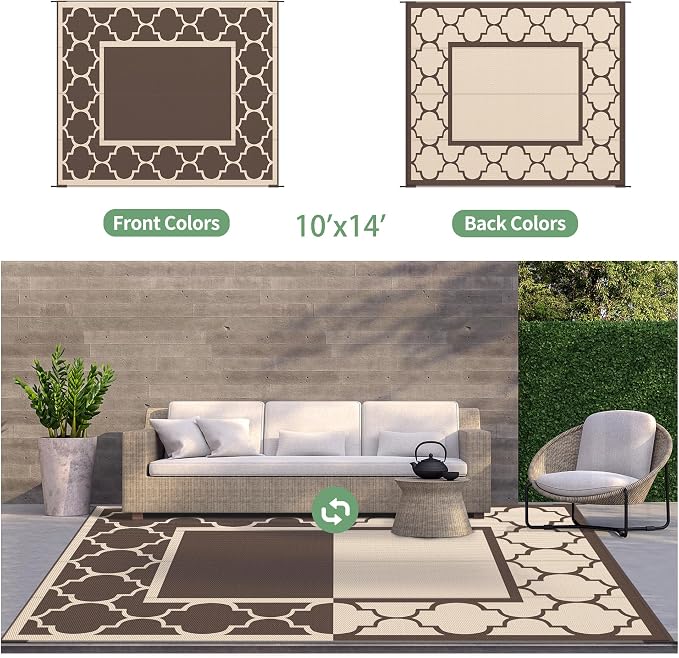 GENIMO 10 ' x 14 ' Outdoor Rug Waterproof - Image 5
