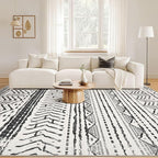 Nakagishi Black Rug Living Room Rugs: 9x12 Machine Washable Boho Large Neutral - Image 4