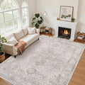 5x7 Area Rugs for Living Room:Beige Washable Vintage Medallion Carpet Non-Slip by Unknown