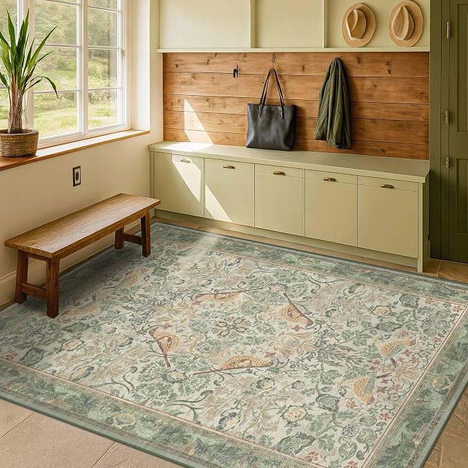 Hazo Haus Washable Sage Green Area Rugs 5x7 - Image 8