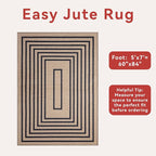 Easy Jute Rug 5x7 Large Washable Area Rug - Image 3