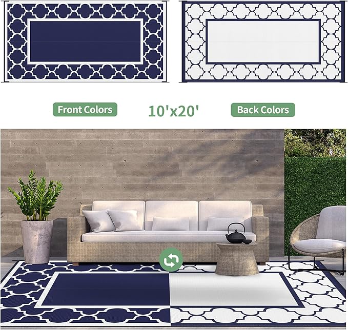GENIMO 10 ' x 20 ' Outdoor Rug Waterproof - Image 5