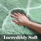 ONASAR Area Rugs for Bedroom Living Room, 4x6 Fluffy Sage Green and White Throw - Image 2