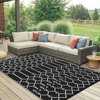 Smiry Outdoor Rug 6x9 ft, Waterproof Reversible Plastic Straw Rugs, Boho - Image 7