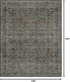 Washable Dark Green 10x12 Rug for Living Room - Image 2