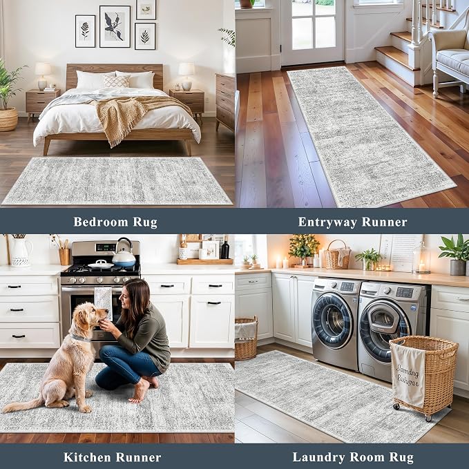 Washable Kitchen Rugs Sets of 4, Non Slip Standing Mat Rug, Stain Resistant - Image 3