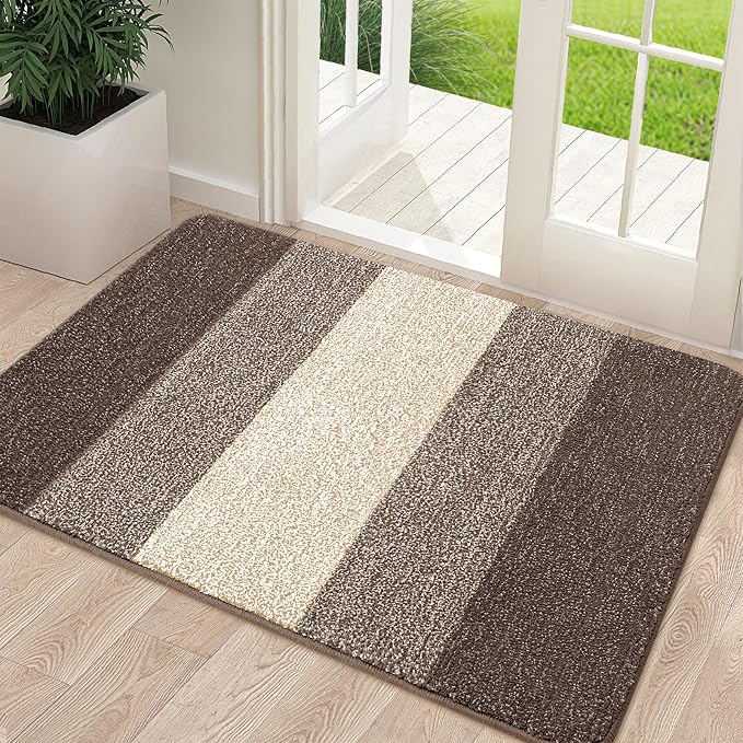 Kitinjoy Indoor Outdoor Door Mat, 34x21 Non-Slip Absorbent Dirt Trapper by Kitinjoy