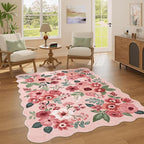 DUKINO 4x6 Area Rug, Floral Non-Slip Indoor Washable Rug - Image 3