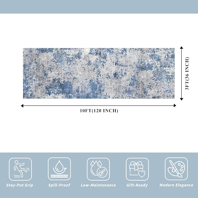 3x10 ft Long Hallway Runner Rug Non-Slip Washable Kitchen Floor Rug - Image 2