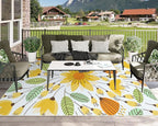 Lahome Floral Indoor Outdoor Rug 8x10, Non Slip Outdoor Patio Rug - Image 5