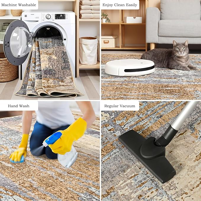 Toneed Entryway Runner Rug 2x6 for Hallway Kitchen, Washable Non-Slip Rug - Image 7