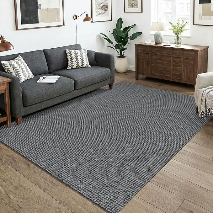 KOZYFLY Washable 5x7 Living Room Rug, Non Slip Woven Area Rugs, Braided Floor by KOZYFLY