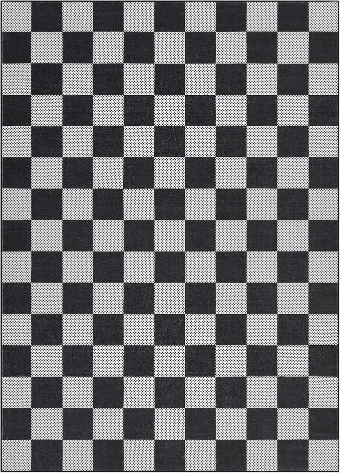 GarveeHome Checkered Dark 9x12 Area Rugs - Image 4