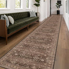 Hazo Haus Brown Washable 3x20 Extra Long Hallway Runner Rug, Neutral Boho Large by HazoHaus