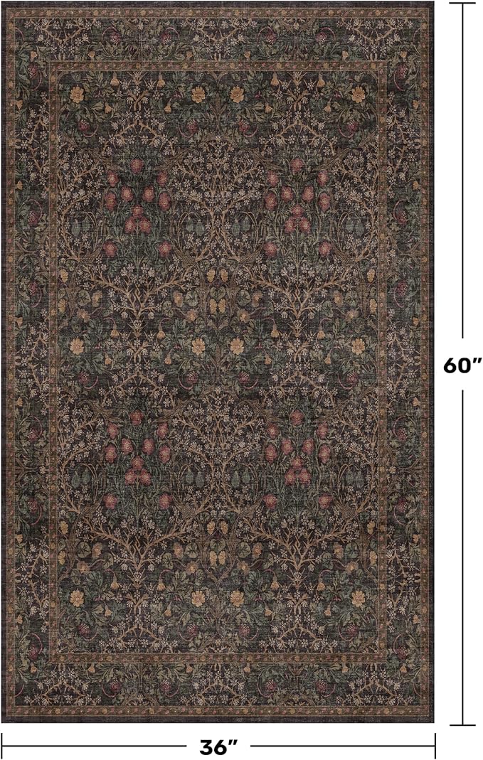 Boho Dark Brown 3x5 Large Entryway Rug - Image 2